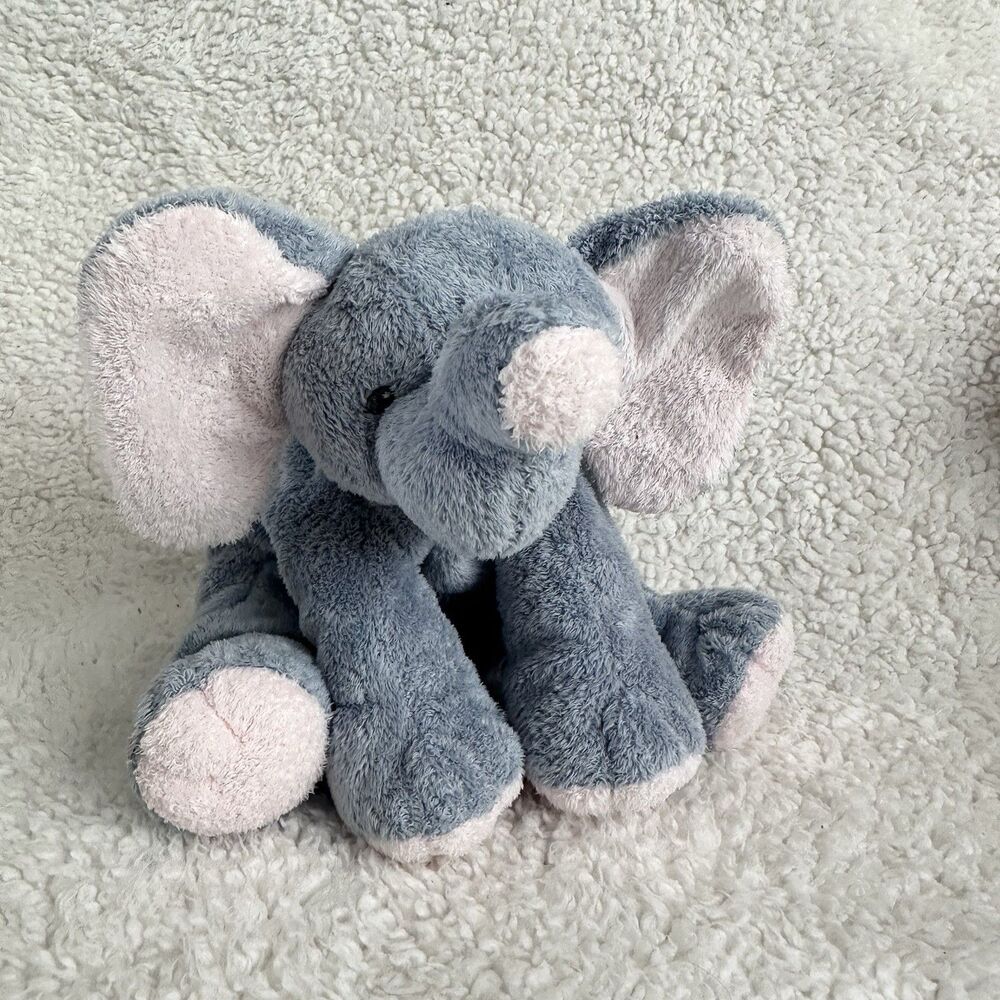 Ty Pluffies Winks Elephant Plush Beanbag Toy Gray Pink 10” 2007